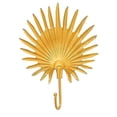 thumbnail image 1 of 1 unidad de gancho nórdico simple sin perforaciones con forma de hoja para colgar en la pared del hogar, color dorado., 1 of 1