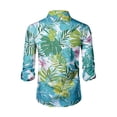 thumbnail image 5 of LTTVQM Hawaiian Shirt for Men Casual Long Sleeve Button Down Shirt Loose Fit Collared Beach Shirts 2026 Spring Summer Tops Fluorescent Green 3XL, 5 of 5