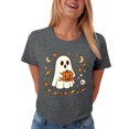 thumbnail image 6 of mgoYE Halloween Tshirts Women Long Sleeve Ghost Reading T-Shirt Spooky Season Halloween Graphic Tops Women's Shirt(Dark Gray,3XL), 6 of 6
