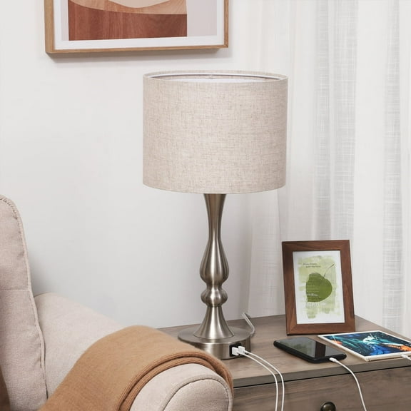 DEWENWILS Modern Touch Control Table Lamp 3 Way Dimmable with 2 USB Ports for Living Room, Bedroom, Light Bulb Included