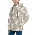 thumbnail image 2 of Balery Rabbit And Flower Pattern Boys Hoodie, Youth Pullover Hooded Sweatshirt, Kangaroo Pocket Hoodie for Kids Girls -Large, 2 of 6