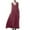 Red, variant on Diufon Women's Cotton Linen Dresses Summer Solid Color Long Dress V Neck Sleeveless Pleated Dress