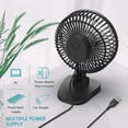 thumbnail image 4 of Small USB Desk Fan, Quiet Fan for Home Office, 3 Settings, Super Airflow, Low Noise, 40 Tilt, 1.1m Cord, USB Plug (Black White), 4 of 5