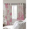 thumbnail image 3 of Pink Coastal Starfish Blackout Curtains, Light Blocking Print Window Curtains, Nautical Beach Conch Seashhells Thermal Insulated Window Drapes for Living Room Kitchen Cafe 2 Panels, 84"W x 63"L, 3 of 9