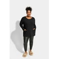 thumbnail image 2 of CASSIE LIZ Womens Plus Size Tops 2X Long Sleeve Shirts Fall Crew Neck Black Sweatshirts Fashion Knit Tee Loose Fit Tunics Winter Blouses Casual Oversized Pullovers with Pocket 2XL 18W 20W, 2 of 6