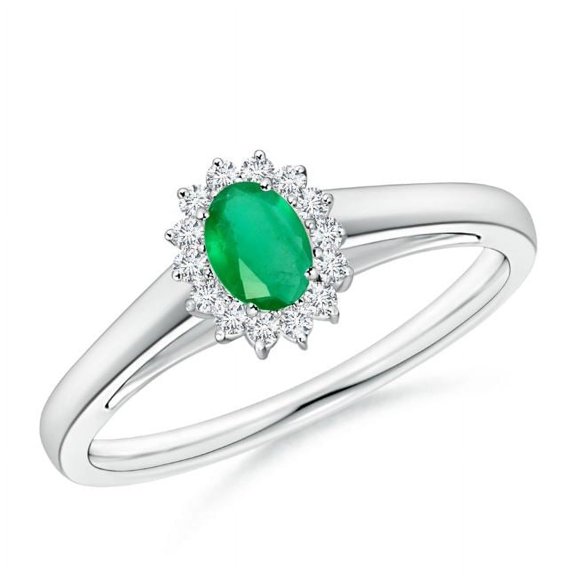Oval Shape Green Emerald CZ Diamond Cocktail Band Ring Women 925 Sterling Silver May Birthstone Engagement Anniversary Gift Gemstone Jewelry