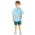 thumbnail image 3 of LUOGENLI Boys Shirts Size 6 Pack Toddler Boys Short Sleeve Plaid Prints Gentleman T Shirt Tops Boys Shirts Size 12-14 Youth Navy Blue Long Sleeve Cotton Boys Shirts Size 8 Youth Sky Blue 3-4 Years, 3 of 8