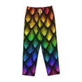 thumbnail image 6 of Uemuo Dragon Scales Pattern Women's Wide Leg Palazzo Lounge Pants with Pockets Light Weight Loose Comfy Casual Pajama Pants-Small, 6 of 9