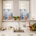 thumbnail image 3 of Ocean Corals Curtain Valances Set Summer Beach Coral Sea Stars Dark Blue Kitchen Curtains 24&nbsp;inch Length Rod Pocket Valance and Tiers 3 Piece Set Small Bedroom Bathroom Laundry Decor, 3 of 9