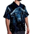 thumbnail image 2 of Taurus Constellation Men's Short Sleeve Shirts, Casual, Printed, Button Down Short, Summer Beach Shirts, Unisex, 2 of 6
