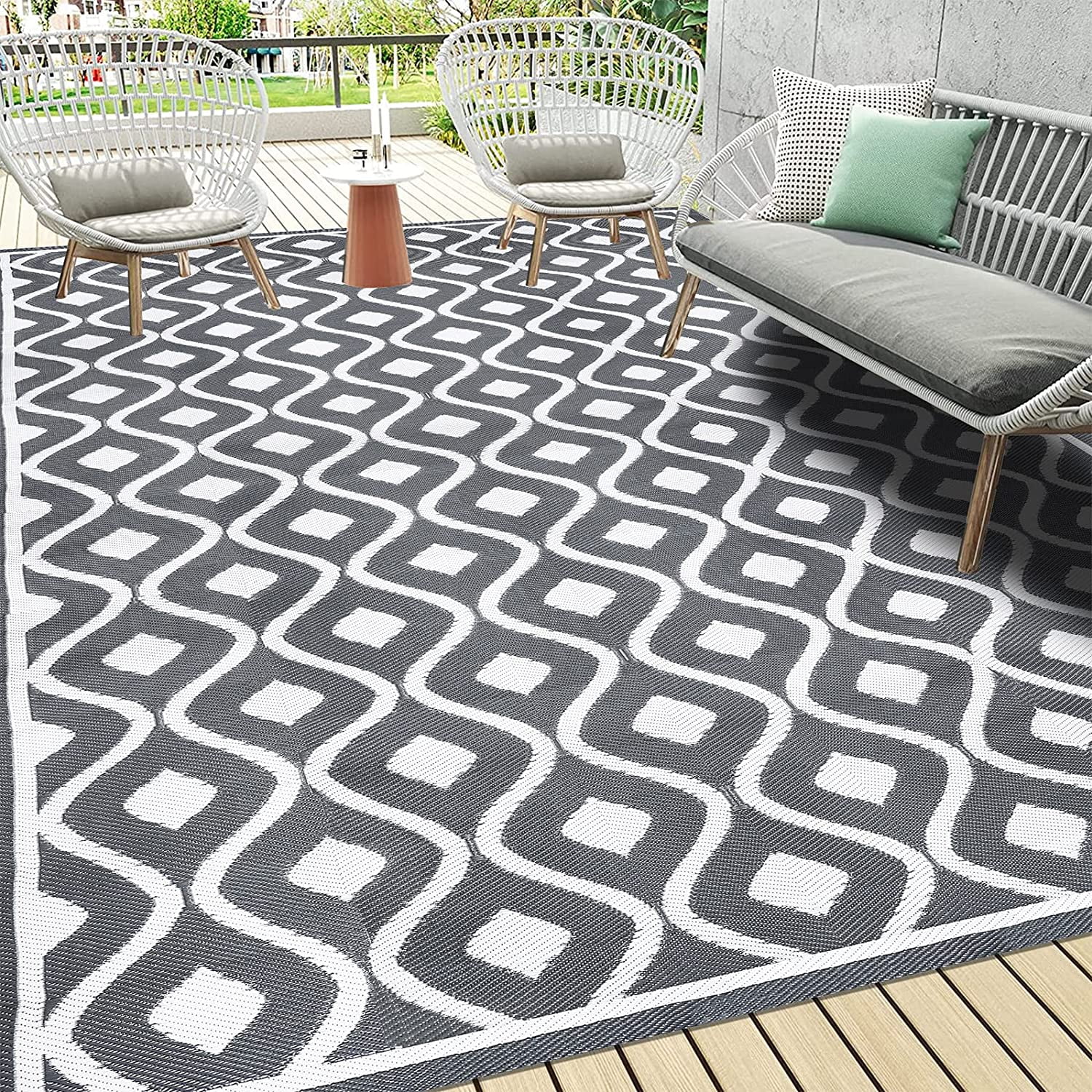 MCOW 0 Mcow Outdoor Rugs 9X12 For Patios Clearance, Rv Camping Mat  Waterproof, Reversible Plastic Straw Rug For Outside, Deck, Camper