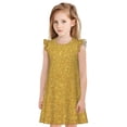 thumbnail image 1 of Fotbe Gold Shiny Vestido de Dormir para Niñas de 3 a 10 Años, Mangas Cortas, Estilo Princesa, Pijama Camisón con Mangas Voladas-XX-Large, 1 of 6