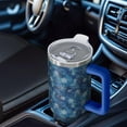 thumbnail image 6 of Blue Christmas Snowflake Pattern Tumbler with Handle and Lid,40oz Double Wall Vacuum Insulated Tumbler,Cups Gift for Women and Men, 6 of 7