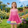 thumbnail image 2 of Toddler Dress Kids Solid Color Sleeveless Above Knee Mini Tutu Dress for Pageant Performance and Special Party Occasions Hot Pink 5 Years-6 Years, 2 of 7