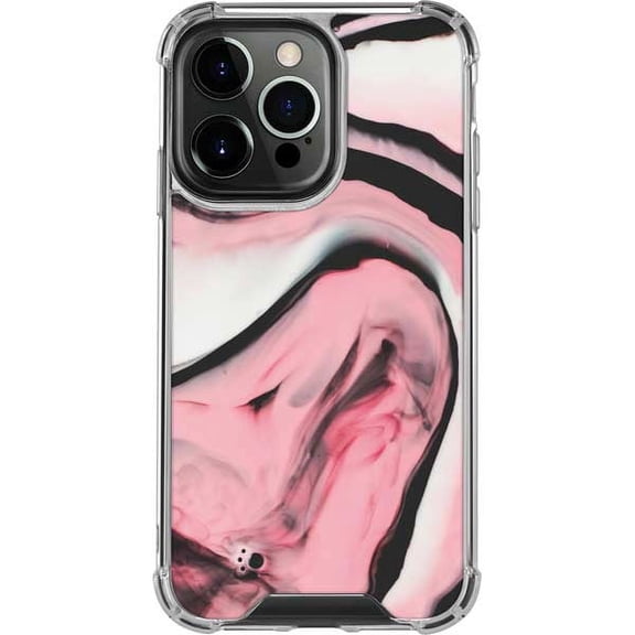 Skinit Pink Marble Ink iPhone 14 Pro Clear Case