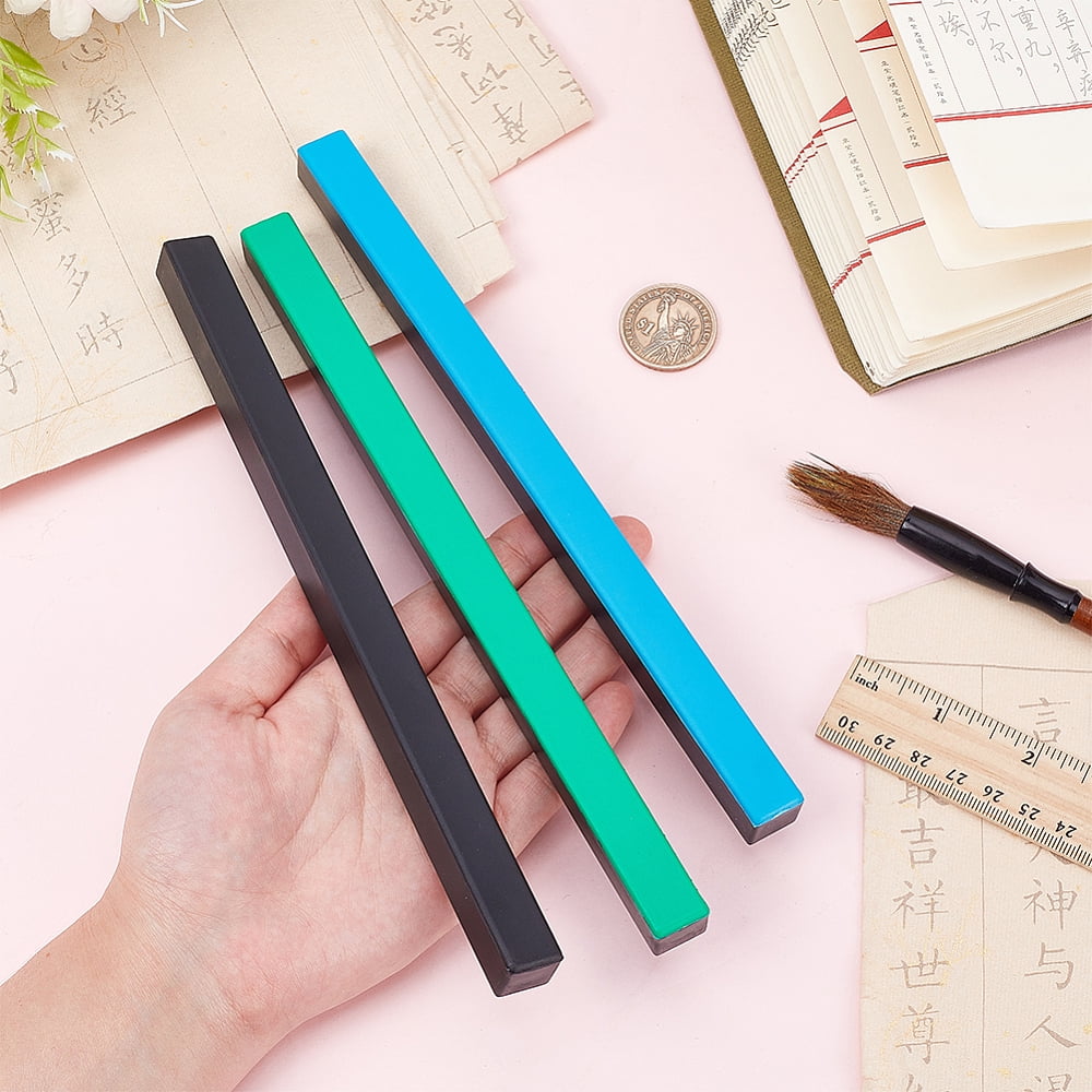 1set 3pcs 3 colors ABS Plastic with Iron Paper Weight Calligraphy Supplies Rectangle Mixed color 228x14.5x14mm 1pc/color