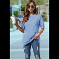 thumbnail image 4 of Camiseta Básica de Corta con Cuello en V Azul L, 4 of 5