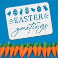 thumbnail image 3 of WEBEEDY Large Plastic Reusable Drawing Painting Stencils Templates for Painting on Scrapbook Fabric Tiles Floor Furniture Wood Rectangle Easter Theme Pattern 297x210mm, 3 of 7