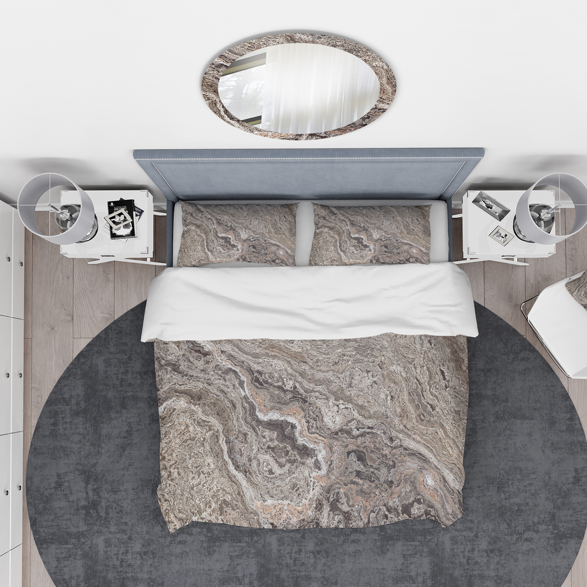 Designart 'Onyx Travertine Tile' Mid-Century Modern Duvet Cover Set