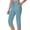 Light Blue, variant on Women's Yoga Capris with Side Pockets Stretchy Solid Color Drawstring Elastic Waist Sports Pants Comfy Breathable Loose Cropped Trouser New Khaki XXL