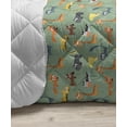 thumbnail image 3 of Leaf Down Alternative Comforter, Simplistic Retro Look Calm Tones Autumnal Leaves, Microfiber Quilt for All Season, 5 Sizes, Grey White, by Ambesonne, 3 of 3