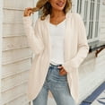 thumbnail image 2 of Manteau d'Hiver Automne pour Femmes Cardigan Tricoté Mode Mi-Longueur Manteau Extérieur Ouvert devant Trench-Coat Chaud Col Rond Tricoté, 2 of 7
