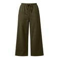 thumbnail image 6 of Maplenight Wide Leg Sweatpants for Women Drawstring Elastic Waist Palazzo Pants Side Pockets Lightweight Travel Casual Trousers, 6 of 7