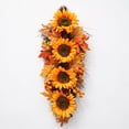 thumbnail image 7 of Fall Wreath Door Wreath Fall Swag for Thanksgiving Seasonal Wreath for Front Door 23.6" Length Swag with Maple, Pine and Orange Sunflower, 7 of 7