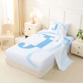 thumbnail image 2 of Manfei Romantic Dreamy J Personalized Initial Twin Sheet Sets 3pcs for Girls Kids,Teens Women Kawaii Bow Tie Letter Bedding,Lightweight Room Decor, 2 of 5