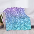 thumbnail image 3 of Uemuo Multicolor Glitter Printed Throw Blanket for Couch, Fluffy Fuzzy Blankets for Bed, Sofa, Cozy Flannel Faux Fur Blanket-50"x40", 3 of 6