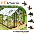 thumbnail image 3 of Jocisland 12x13.5x9 ft Hybrid Polycarbonate Greenhouse with Quick Connector Assembly Clear Panels, 3 of 9