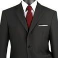 thumbnail image 2 of LUCCI Men's Black 2-Button Classic-Fit Poplin Polyester Suit - NEW - 34R, 2 of 3