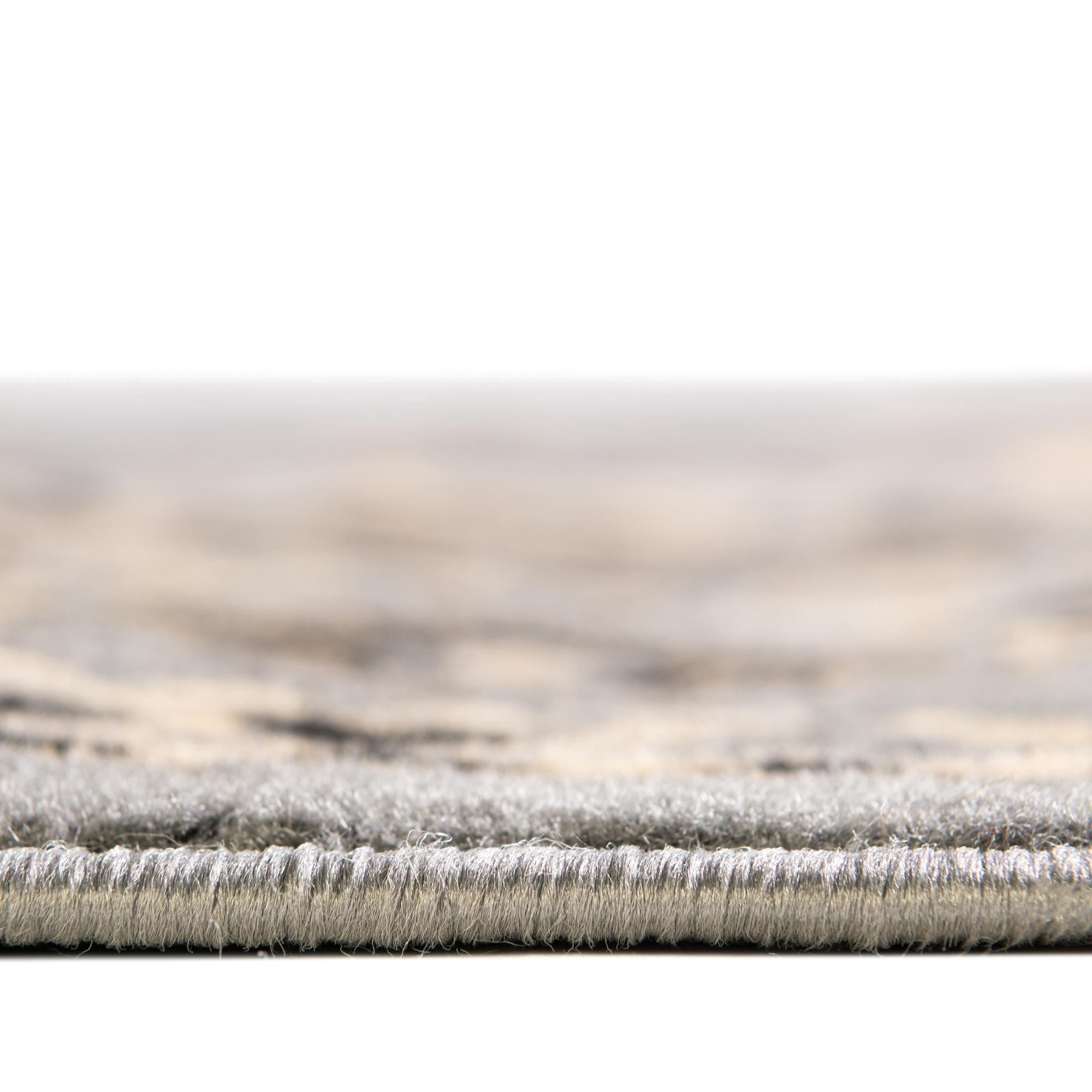 Rugs.com Amaya Collection Rug – 8 Ft Square Gray Medium Rug Perfect For Living Rooms, Kitchens, Entryways