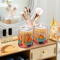 thumbnail image 3 of Yayeee 4 Pack Qtip Holder Bathroom Cotton Swab Canister with Lid Clear Dispenser Set, Goldfish, 3 of 6