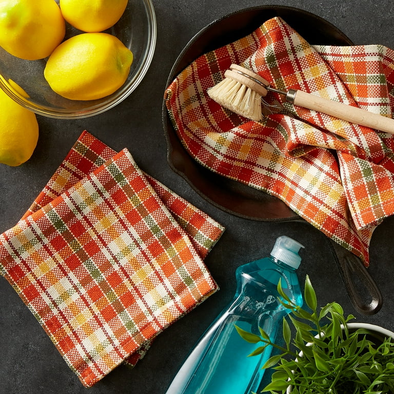 Lemon and Stripe Organic Cotton Dish Towels, Set of 3