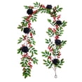 thumbnail image 1 of TIELUTT Guirlande de Baies Rouges avec Feuilles Vertes Guirlande de Baies de Noël Filaire Branche de Baies Grande Couronne de Fleurs Séchées de Noël Extérieure Couronne de Perles pour Porte d'Entrée d'Hiver Saint-Valentin pour Porte d'Entrée, 1 of 5