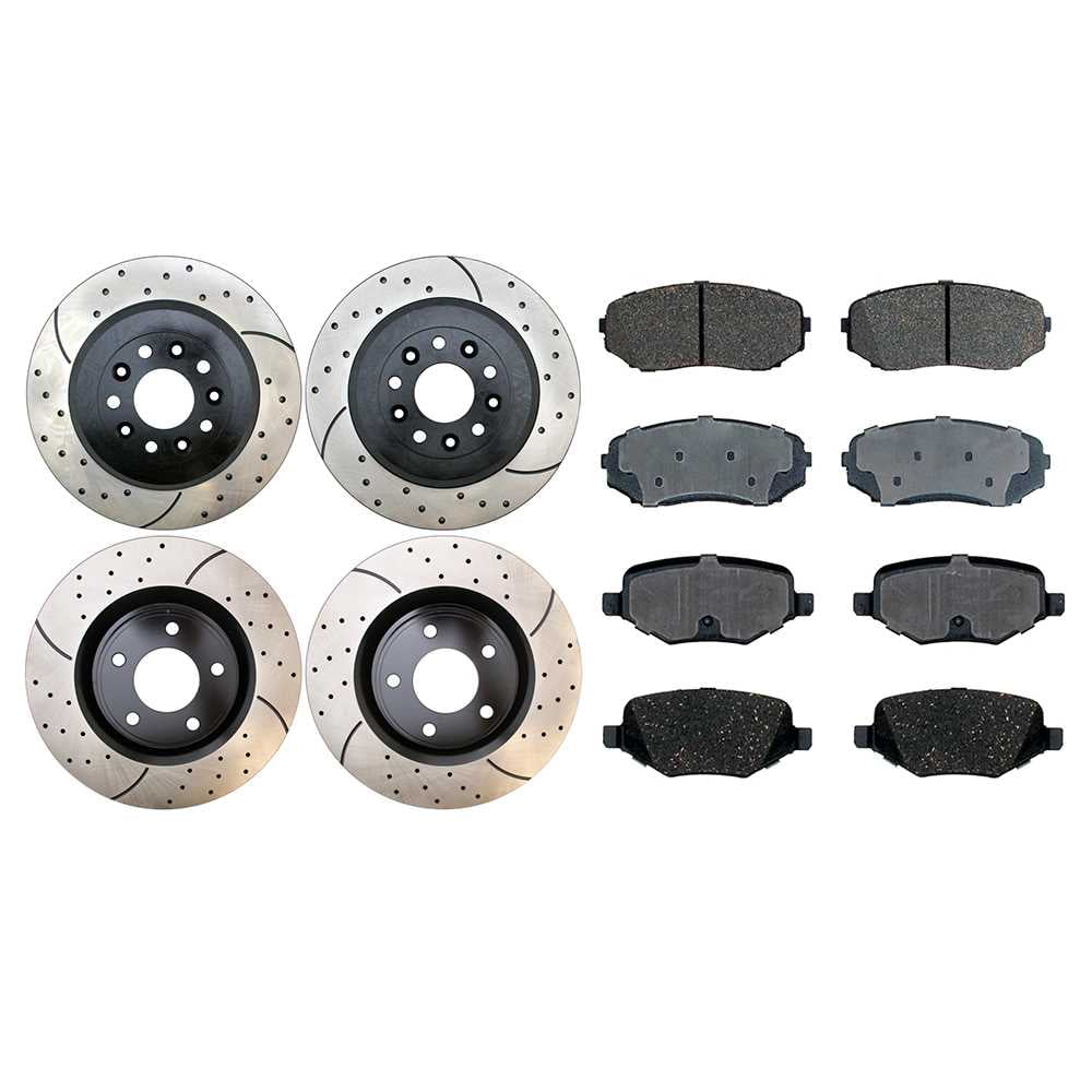 2010 2011 2012 2013 Ford Edge Slotted Drilled Rotor w/Ceramic Pads F 