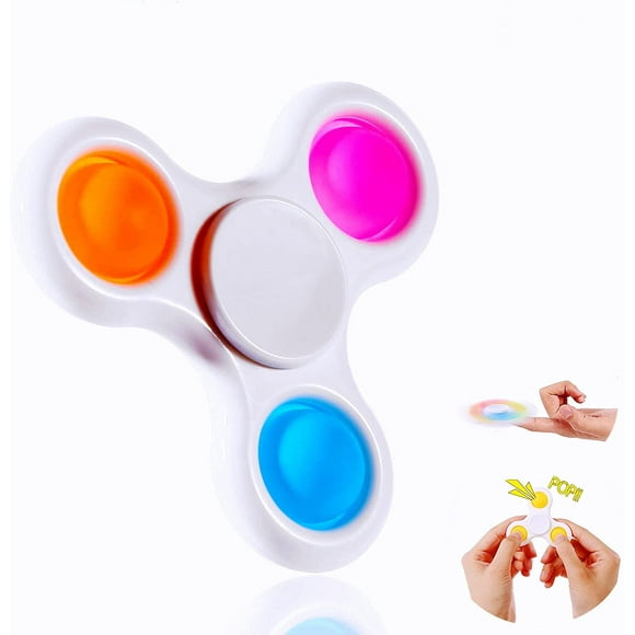 New Simple Fidget Dimple Toy,Hand Spinner Stress Relief Toy,2 in 1 Hand Spin Toy,Push Pop Bubble SiliconeToy,Children Adults Can Stress Relief and Anti-Anxiety Spinner Toy