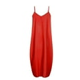 thumbnail image 4 of Brilliant Womens Dresses Plus Size Women Fashion Sling Mid-waist V-Neck Sleeveless Solid Color Slim Party Beach Long Dress Summer Red 3XL-6XL, 4 of 5