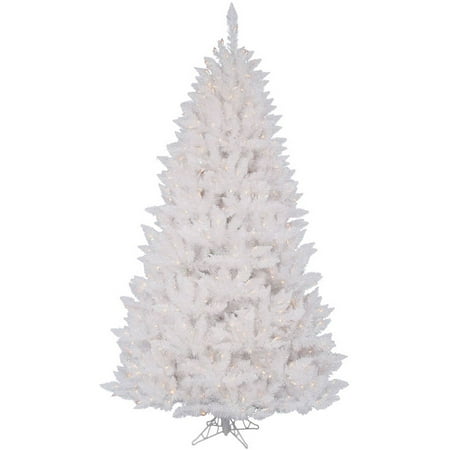 Vickerman Pre-Lit 5.5' Sparkle White Spruce Artificial Christmas Tree, LED, Warm White