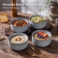 thumbnail image 3 of Vesteel Cereal Bowl for 4, 26oz Stoneware Soup Bowls with Textured Stripes, 4-Piece Ceramic Kitchen Bowls for Salad Fruit Pasta Soup, Dishwasher Safe & Microwave Safe, Smoky Blue, 3 of 8