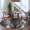 thumbnail image 3 of Round Rug 5Ft Washable Non-Slip, Leopard Stripes Circle Area Rugs for Living Room Bedroom, Vintage Black White Animals Texture Indoor Floor Mats Carpet Runner for Home Decor Aesthetic, 3 of 8