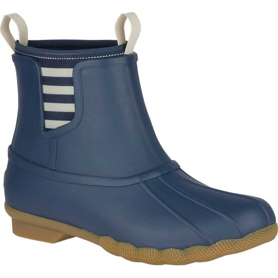Women's Sperry Top-Sider Saltwater Chelsea Duck Boot Navy Rubber 6 M