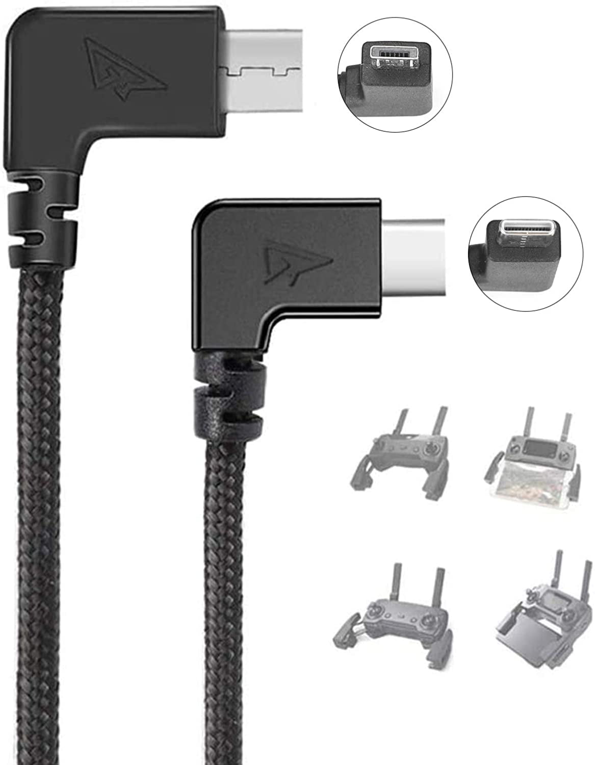 diameter Rejse tiltale Tarmfunktion Durable Micro USB-ab Cable Compatible with DJI Mavic Air/Pro/Mini/Spark (to  Type-C) - Walmart.com