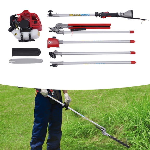 51.7CC 2-Stroke 4-in-1 Gas Pole Saw Brush Cutter Gas Hedge Trimmer for Tree Weed