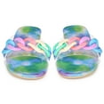 thumbnail image 3 of BLISSFUL STEP Women's Tie Dye Chain Clear Slides Slipper Sandals, 3 of 6