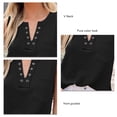 thumbnail image 4 of Bienvenido V Cuello Casual Sin Mangas Bolsillo Delantero Color Puro Tank Top Blusa para Mujer Verano Negro M, 4 of 5