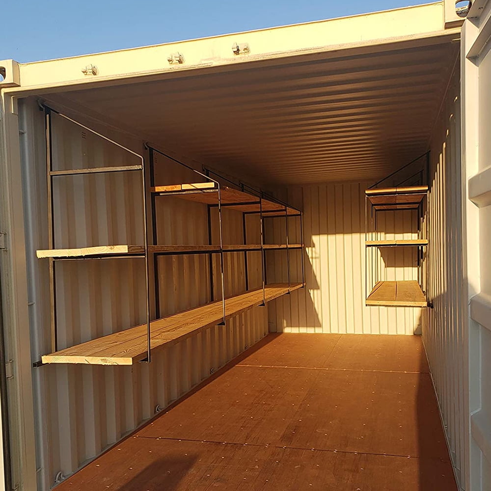 HECASA Cargo Shipping Container Shelving Brackets Instant Hook Hang Shelf Universal for Maximize Storage Cargo Space 4 Pack