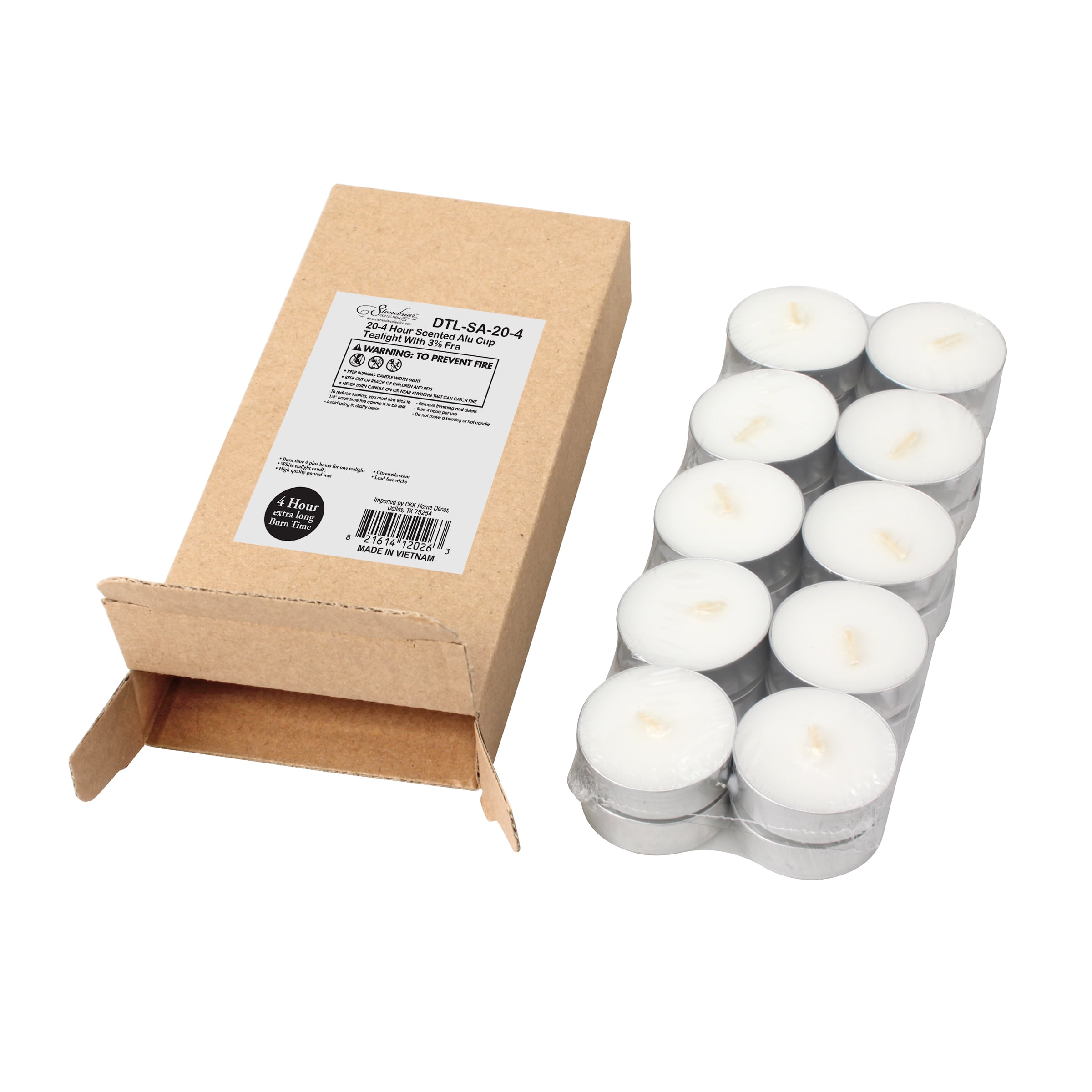 Stonebriar 4 Hour Long Burning Citronella Tea Light Candles