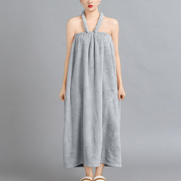 Taylonsss Womens Plush Homewear 100% Cotton Absorbent Quick-Dry Wrap-around Bathrobe Cozy Loungewear for Home Comfort